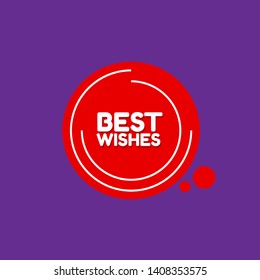best wishes - red banner,sign,tag,label. modern minimalist illustration