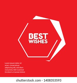 best wishes - red banner,sign,tag,label. modern minimalist illustration