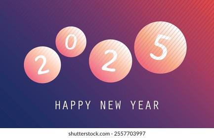 Best Wishes - Red, Brown and Purple Abstract Modern Style Happy New Year Greeting Card, Cover or Background, Creative Design Template - 2025