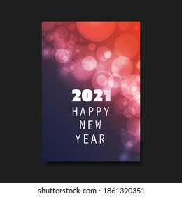 Best Wishes - Red and Purple New Year Flyer, Card or Background Vector Design - 2021