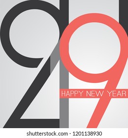 Best Wishes - Retro Style Happy New Year Greeting Card or Background, Creative Design Template - 2019