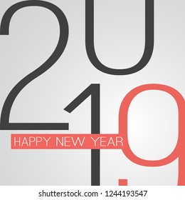 Best Wishes - Retro Style Happy New Year Greeting Card or Background, Creative Design Template - 2019