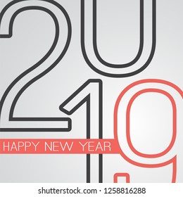 Best Wishes - Retro Style Happy New Year Greeting Card or Background, Creative Design Template - 2019