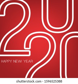 Best Wishes - Retro Style Happy New Year Greeting Card or Background, Creative Design Template - 2020