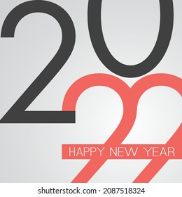 Best Wishes - Retro Style Happy New Year Greeting Card or Background, Creative Design Template - 2022