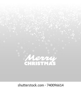 Best Wishes - Silver Grey Modern Style Happy Holidays, Merry Christmas Greeting Card with Label on a Sparkling Blurred Background