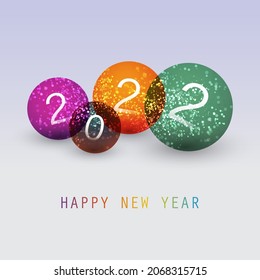 Best Wishes - Simple Colorful Abstract Modern Style Happy New Year Greeting Card, Cover or Background, Creative Design Template - 2022