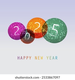 Mejores deseos - Simple Colorido Estilo Abstractas Moderno Feliz Año Nuevo Tarjeta de Felicitación, Cubierta o Fondo, Plantilla de Diseño de Vector Creativo - 2025