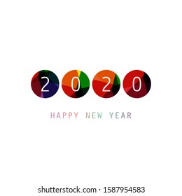 Best Wishes - Simple Colorful New Year Card, Cover or Background Design Template - 2020
