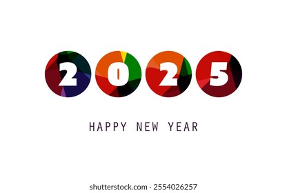 Best Wishes - Simple Colorful New Year Card, Cover or Background Design Template - Web Banner or Typography for Year 2025