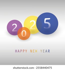 Best Wishes - Simple Colorful New Year Card, Cover or Background Vector Design Template with Numerals - 2025