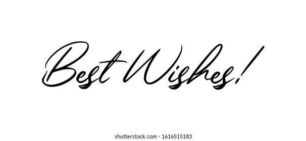 Best wishes text, calligraphic lettering message