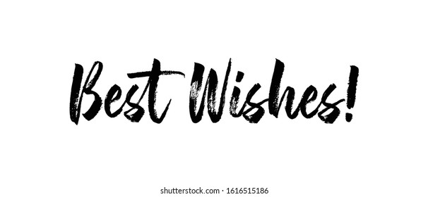 Best wishes text, calligraphic lettering message