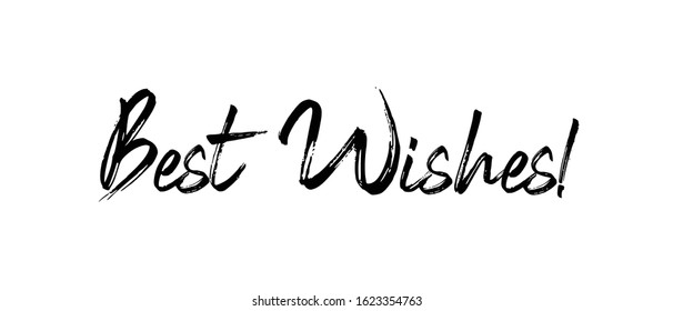 Best wishes text, calligraphic lettering message