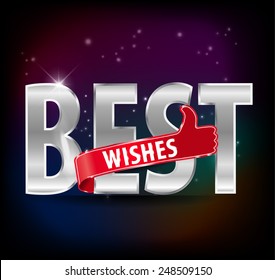 Best Wishes with thumb up sign typography design - vector eps10