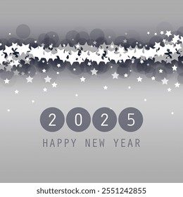 Best Wishes - Vector New Year Card, Cover or Background Design Template with  Stars Pattern - 2025