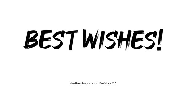 Best wishes vector text, lettering type sign. Maker ink font.