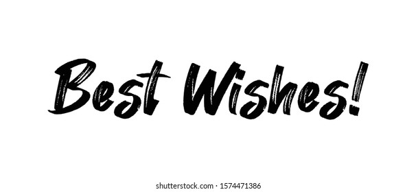 Best wishes vector text, lettering type sign. Maker ink font.