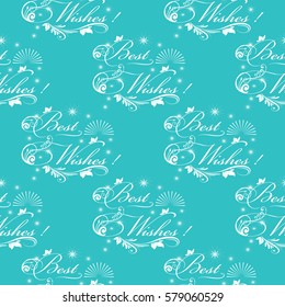 Best wishes.  vintage   lettering text  for  wrapping, paper, Christmas, New Year, Birthday greeting card menu or gift tag with sun flowers  and  stars luxury background.