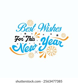 "Best wishes for the year" typography vector features elegant text designs, ideal for cards, posters, and creative projects | Typography Vector.