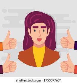 best woman employee concept illustration vector
