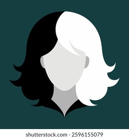 the best woman head with her hair Silhouette illustration, colour black and white, logo, icons
