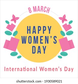 Best women's day logo template design vector, women's logo, Vector illustration Happy women's day, 8 march celebrations