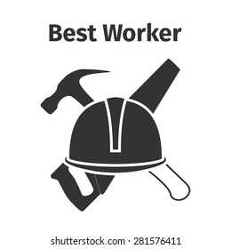 Best worker logo, vector illustration