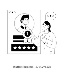 Melhor trabalhador Vetor Ilustração em preto e branco