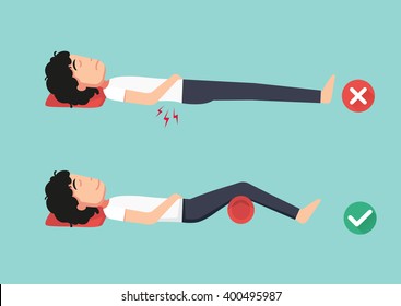 Best and worst positions for sleeping, illustration, vector