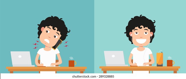 Best and worst positions for talking via smart phone  illustration,vector