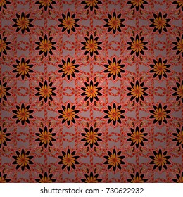 Best for wrapping paper. Spring tender design for natural cosmetics, perfume, florist shop. Vector seamless pattern with neutral, pink and orange tulip flowers. Greeting or wedding background.