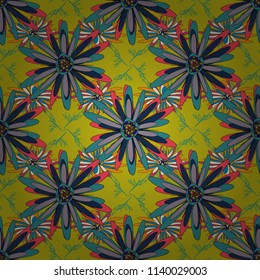Best for wrapping paper. Vector seamless pattern with abstract orange, gray and green flowers. Background floral design for wedding, engagement, cosmetics, perfume, beauty products.