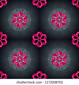 Best for wrapping paper. Vector seamless pattern with gray, magenta tulip flowers. Spring tender design for natural cosmetics, perfume, florist shop. Can be used as greeting or wedding background.