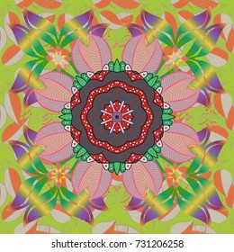 Best for wrapping paper. Vector seamless pattern with green, beige and neutral tulip flowers. Greeting or wedding background. Spring tender design for natural cosmetics, perfume, florist shop.