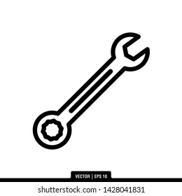 The best of wrench icon vector, illustration logo template in trendy style. Suitable for many purposes.