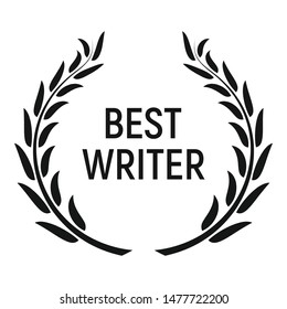 Best Writer Award Icon. Simple Illustration Of Best Writer Award Vector Icon For Web Design Isolated On White Background