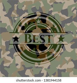 Best written on a camouflage texture. Vector Illustration. Detailed.