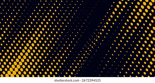 Best yellow dots pattern and black gradient grunge texture background. Dotted line comic sport style vector illustration.