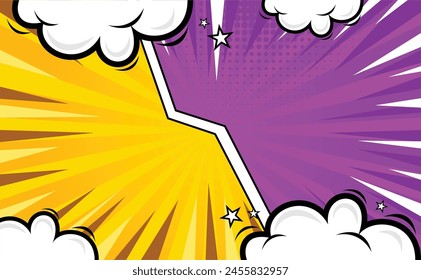 Best Yellow Purple Comic Cartoon Background Design Vector Template