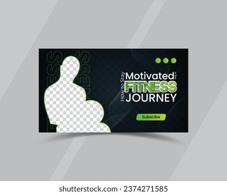 Best YouTube thumbnail design for fitness and gym, Video cover photo template for social media, fully editable vector eps 10 file format.