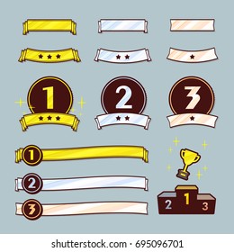best3 ribbon Design banner object template illustration