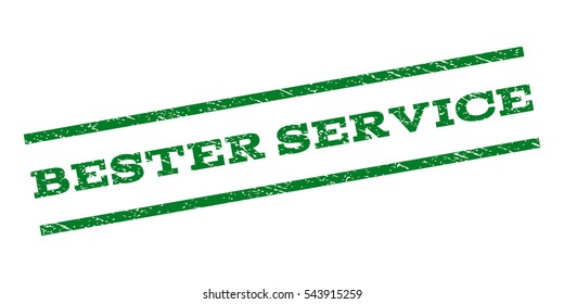 Bester Service watermark stamp. Text tag between parallel lines with grunge design style. Rubber seal stamp with scratched texture. Vector green color ink imprint on a white background.