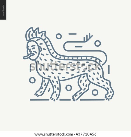 Bestiary outlined icon - contemporary flat vector isolated icon of bestiary part for design studio website