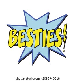 Besties Comic Burst Vektorzeichen