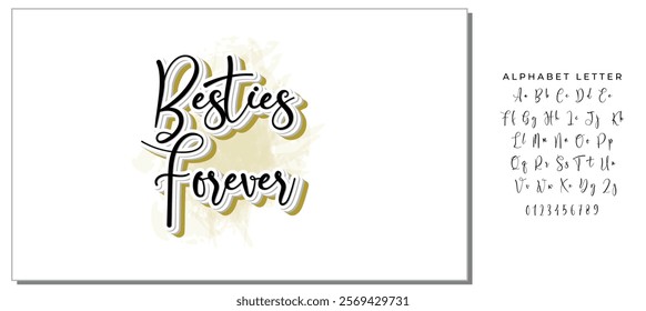 besties forever black letters quote