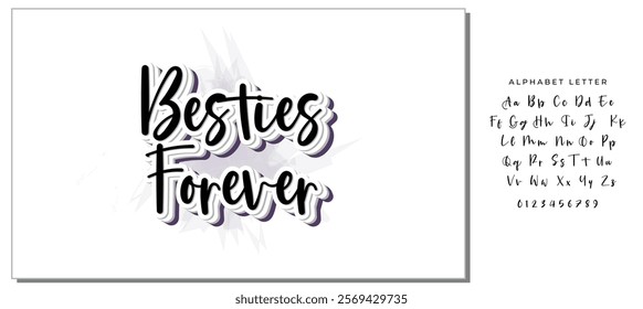 besties forever black letters quote