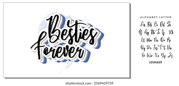 besties forever black letters quote