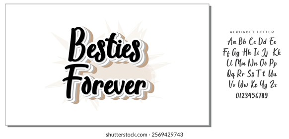 besties forever black letters quote