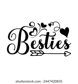 Besties funny vector design for sale